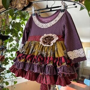 Mustard Pie Little Girl’s Eclectic Layered Dress 6 Months